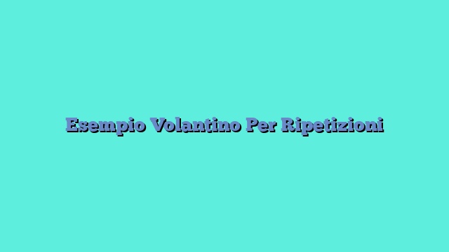 Esempio Volantino Per Ripetizioni